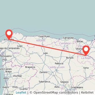 Como llegar de Logroño a A Coruña